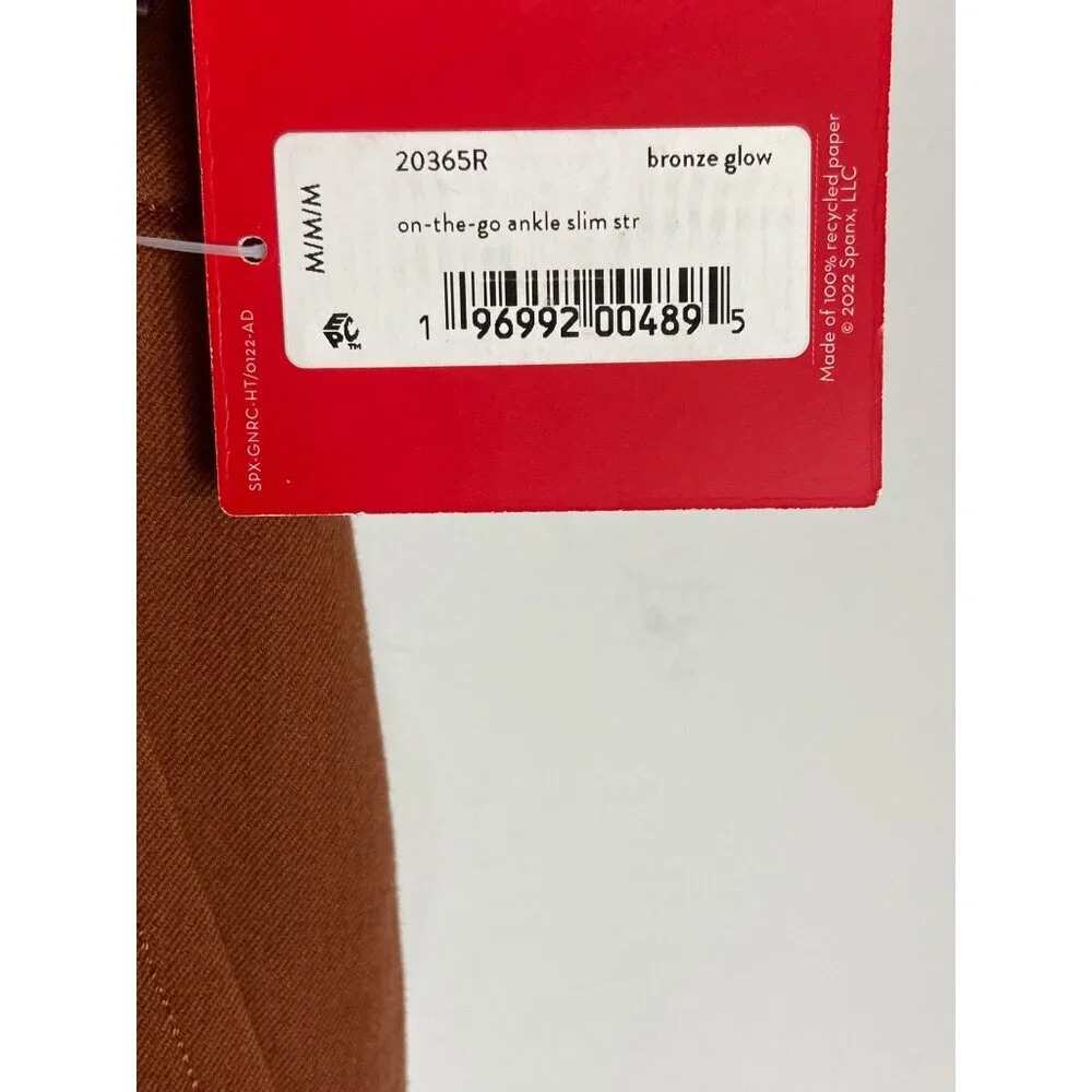 NWT SPANX Womens On The Go Ankle Slim Straight Pants Bronze Glow-sz Medium - Picture 6 of 10